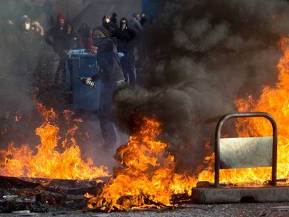More than 50 people were arrested on Wednesday during protests at Madrid’s Complutense University.