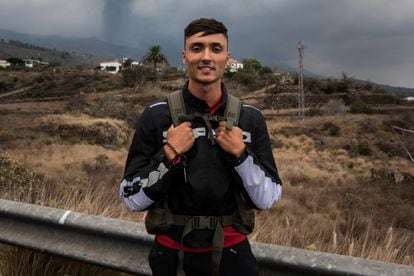 Mario Mesa, 24, who traveled to La Palma by boat to see the volcano.