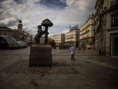Madrid's popular Puerta del Sol, deserted on March 23, at the beginning of Spain's lockdown.