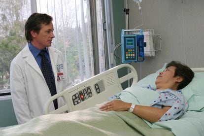 Michael J. Fox as Doctor Kevin Casey in 'Scrubs,' a role he played after he had already gone public with his disease.