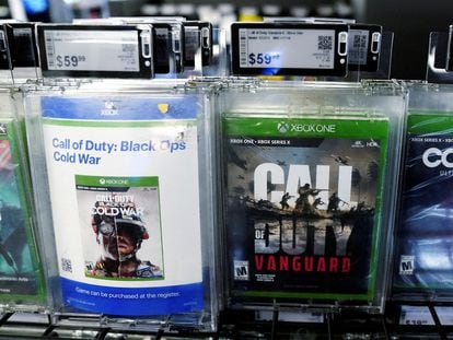 activision games "Call of Duty" are pictured in a store in the Manhattan borough of New York City, January 18, 2022.
