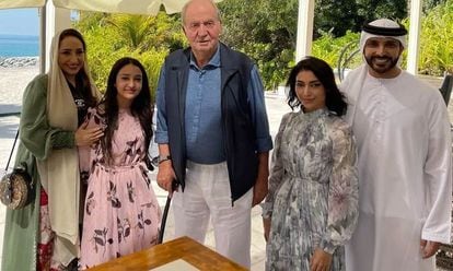 Juan Carlos in Abu Dhabi, where he has been living since August 2020.