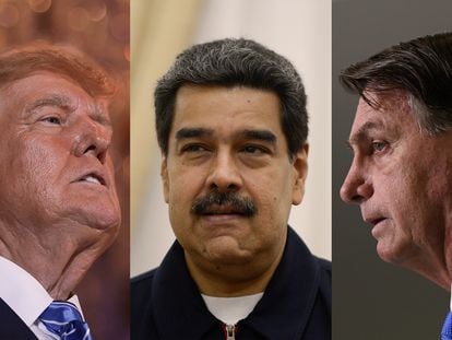 Donald Trump, Nicolás Maduro, and Jair Bolsonaro.