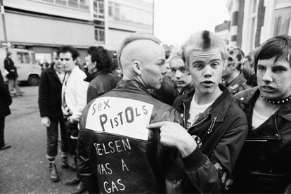 A line to enter a punk concert in London in 1980.