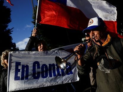 Voters against the proposed new constitution in Chile.