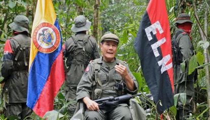 Members of the ELN rebel movement seen last April.