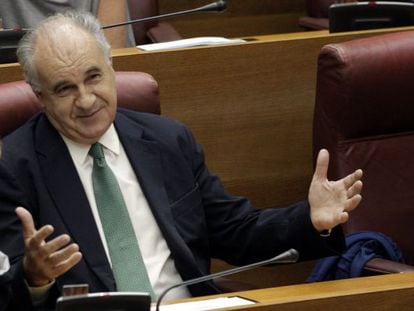 Rafael Blasco in his seat in the Valencia regional assembly. 
