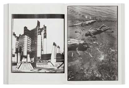 'Newspaper,' on the left unknown artist, on the right Peter Beard. Courtesy of Primary Information and © The Estate of Peter Beard.