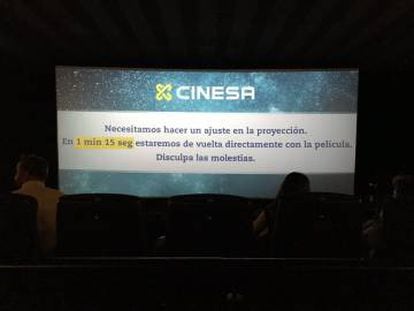 A photo posted on Twitter of the Cinesa notice.