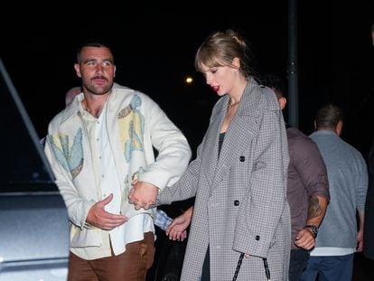 Travis Kelce and Taylor Swift, on October 15, 2023 in New York.
