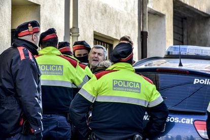Jordi Magentí this morning during his arrest.