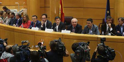 The PSOE interim management team in Congress.