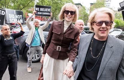 E. Jean Carroll, arriving at the New York courthouse on Tuesday.