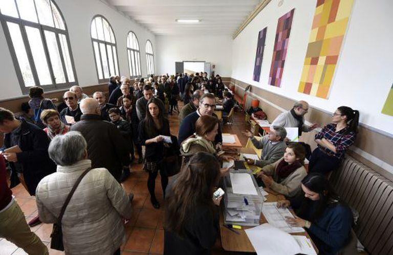 Voters in Madrid on Sunday.