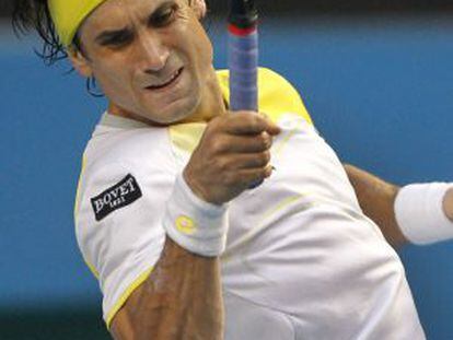 Spanish tennis player David Ferrer beat Belgian Olivier Rochus during the first round of the Australia Open held in Melbourne (Australia) today.