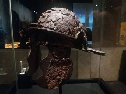 Roman helmet in the legions exhibition.