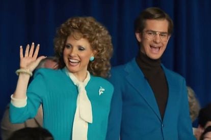 Jessica Chastain and Andrew Garfield in ‘The Eyes of Tammy Faye.’