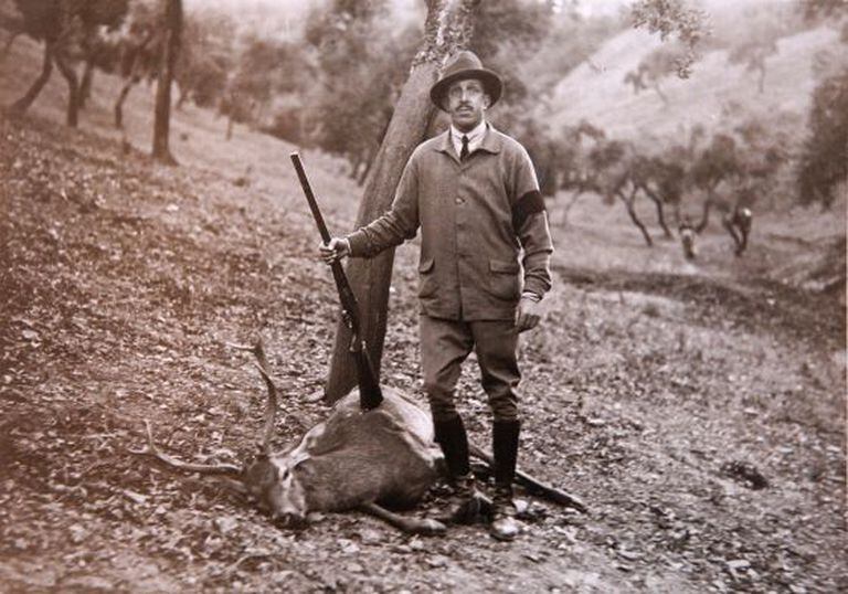 King Alfonso XIII hunting in Palma del Río (Córdoba province), in a 1929 photograph taken by Cecilio Sánchez del Pando.