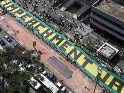 Thousands turn up on Sunday for an anti-government protest in São Paulo.