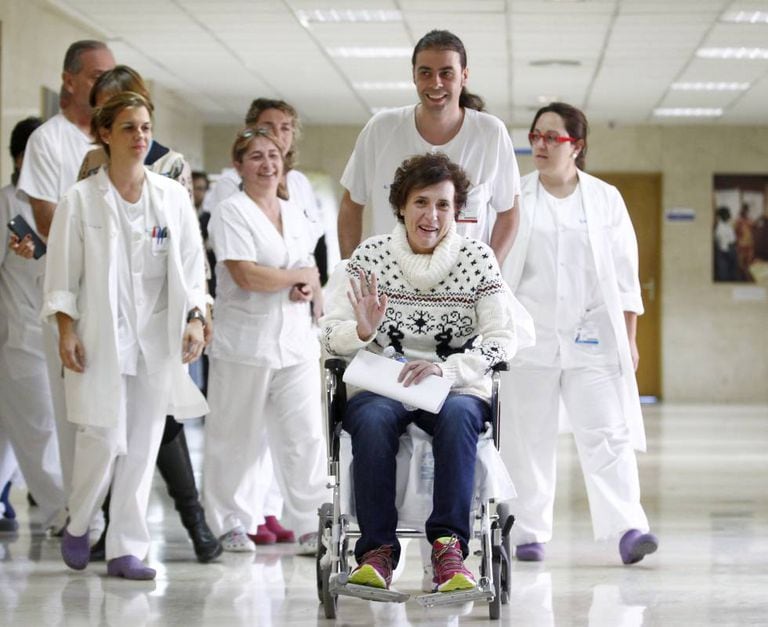 Teresa Romero after being discharged from hospital.