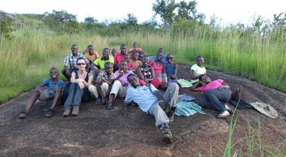 Hiking with staff and children from Omwaana Tugende children’s home.