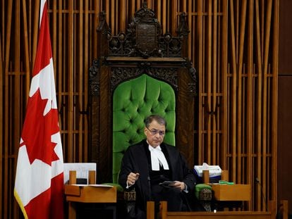 Speaker of the House of Commons Anthony Rota looks on during Question Period on Parliament Hill in Ottawa, Ontario, Canada September 25, 2023. REUTERS/Blair Gable