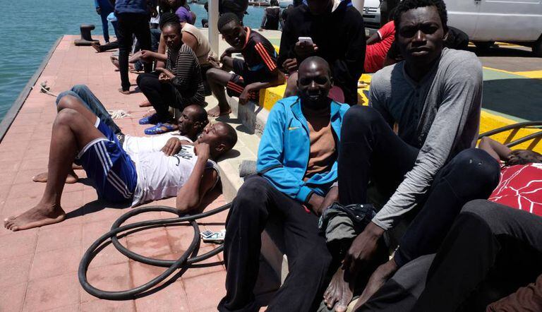 Immigrants rescued from the Alborán Sea.