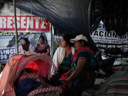Indigenous movements stage a sit-in protest in front of the headquarters of the Public Ministry (Prosecutor's Office) in Guatemala City on Friday.