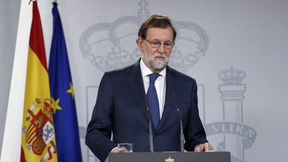 Spanish PM Mariano Rajoy at a press conference on Thursday.