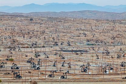 Oil field in Kern County, California.