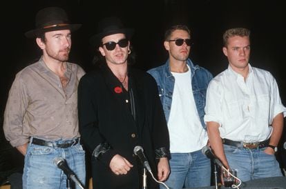 The Edge, Bono, Larry Mullen and Adam Clayton of U2