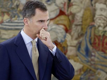 Spanish King Felipe VI on Tuesday, during his second day of meetings with political leaders.