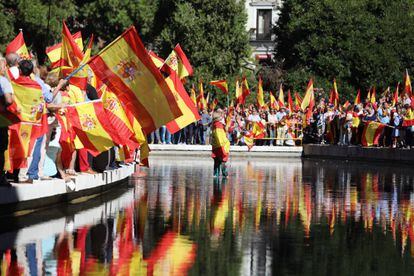 A pro-Constitution march in Madrid on Saturday.