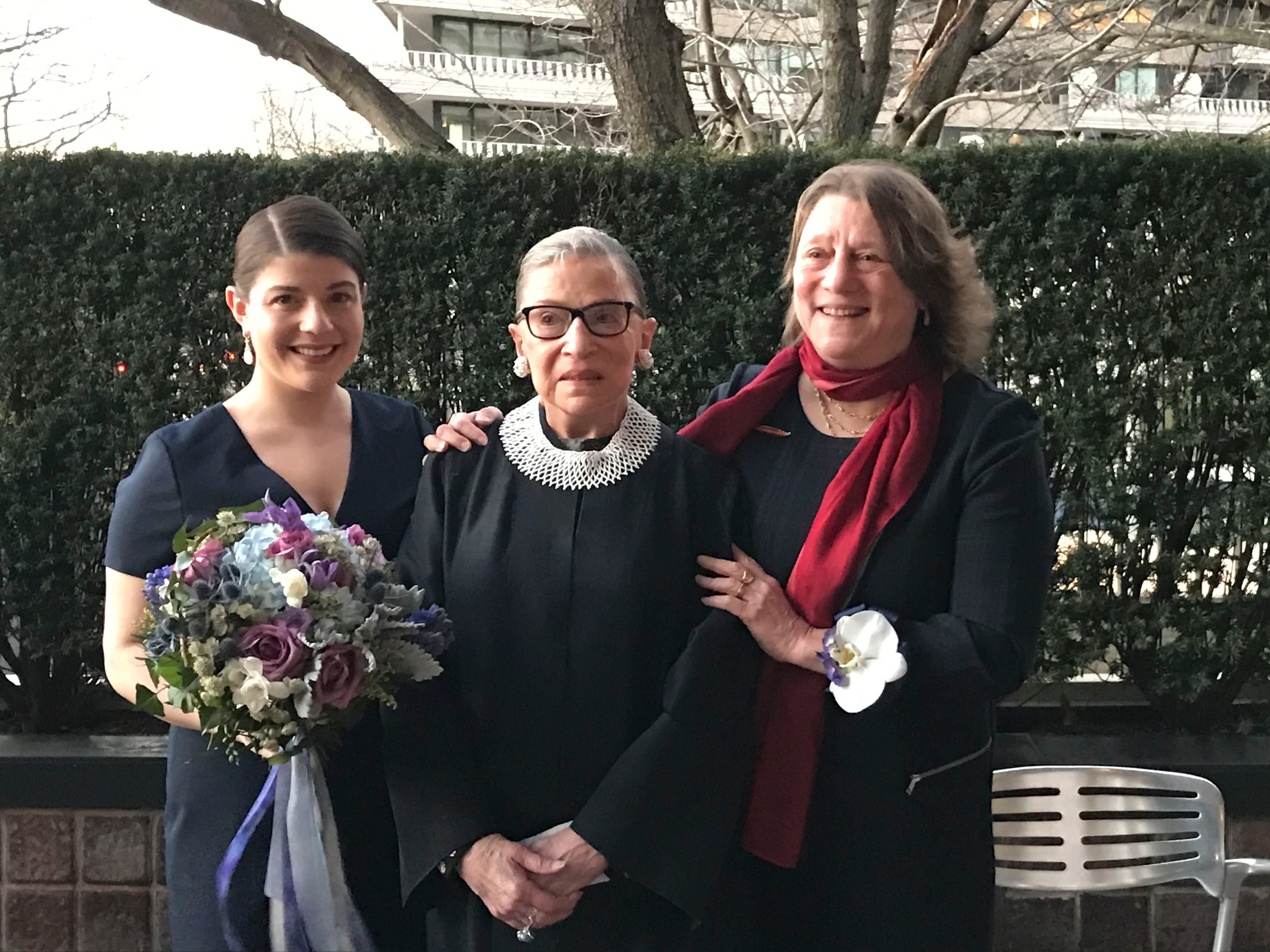 Three generations of women dedicated to the law: Jane C. Ginsburg, with her mother, Ruth Bader Ginsburg, and her daughter, Clara Spera, at the latter's wedding.