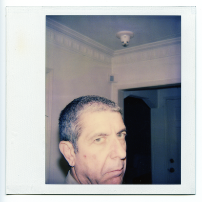 'Angry at 11 pm,' self-portrait by Leonard Cohen. Color Polaroids. © Leonard Cohen Family Trust
