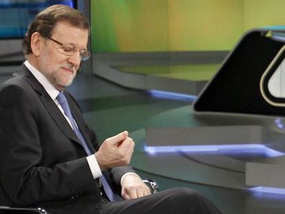 Prime Minister Rajoy, during Monday night's interview on Antena 3.