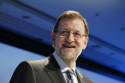 Mariano Rajoy during his speech at the Sitges conference on Saturday.