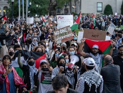 Student protest in support of the Palestinians and Gaza at Columbia University; October 12, 2023; New York City.