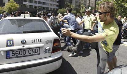 Taxi drivers in Madrid on Friday protest government proposals to open up the sector.