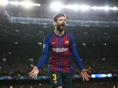 Gerard Piqué, during a Champions League match with Barcelona.