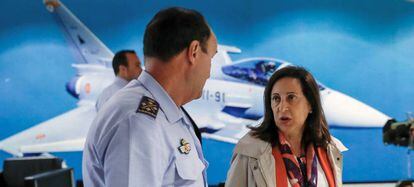 Acting Defense Minister Margarita Robles at the Morón air base in Seville last week.