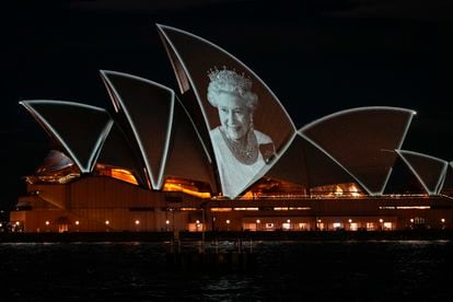 Queen Elizabeth II’s image was projected onto the Sydney Opera House’s façade on Friday.