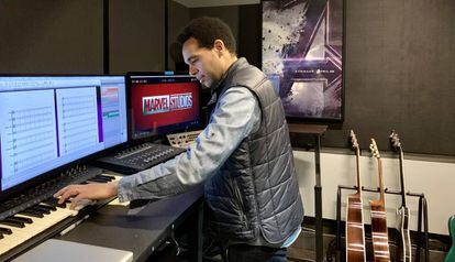 Anele Onyekwere in one of Marvel’s recording studios.