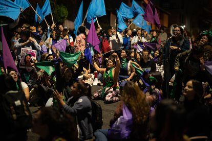 Feminist groups stage a vigil outside the headquarters of the Inter-American Court of Human Rights in San José, Costa Rica.