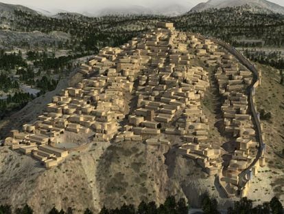 3D recreation of La Bastida, near present-day Totana (Murcia), one of the main settlements of the Argaric culture.