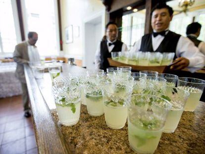 Mojitos ready to be served at the Cuban Embassy in Washington.