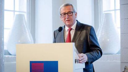 Jean-Claude Juncker speaking on Thursday in Amsterdam.
