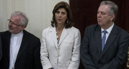 The nuncio of Caracas and the foreign secretaries of Colombia and Brazil.