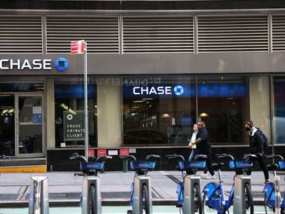 A branch office of Chase Bank, of the JPMorgan Chase group, in New York.