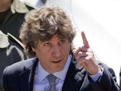 Argentina&#039;s Vice President Amado Boudou attends a presentation of new police cars in Buenos Aires on Monday. 
